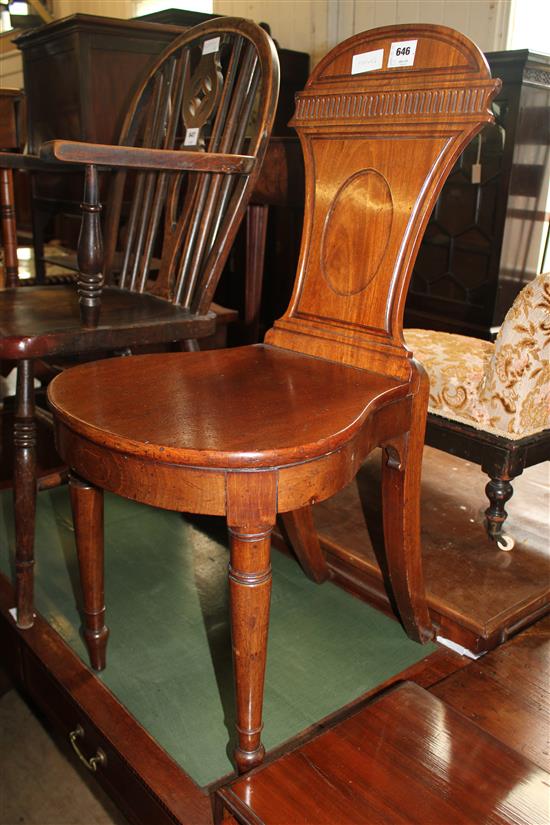 Regency mahogany hall chair(-)